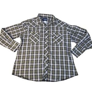 Wrangler Western Shirts Plaid Long‎ Sleeve Snap Button Shirt Men's XL/XG/TG